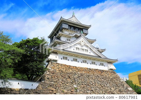 [Fukuoka Prefecture] Kokura Castle castle tower under sunny weather 80617981