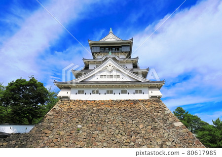 [Fukuoka Prefecture] Kokura Castle castle tower under sunny weather 80617985