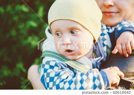 Young Woman Mother Hugging Her Baby Son Young Woman Mother Hugging Her Baby Son 80618092