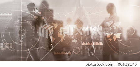Diverse business team in city digital interface. Intelligence control panel Diverse business team in city digital interface. Intelligence control panel 80618179