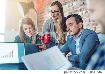 startup business people discussing venture capital investment with investor 80618587