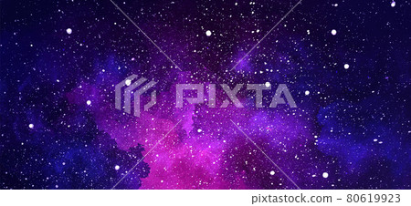 Vector cosmic illustration. Beautiful colorful space background. Watercolor Cosmos Vector cosmic illustration. Beautiful colorful space background. Watercolor Cosmos 80619923