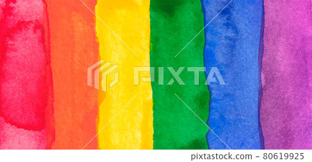 Watercolor Hand Painted Colorful Rainbow Set. Vector Pride Watercolor Hand Painted Colorful Rainbow Set. Vector Pride 80619925