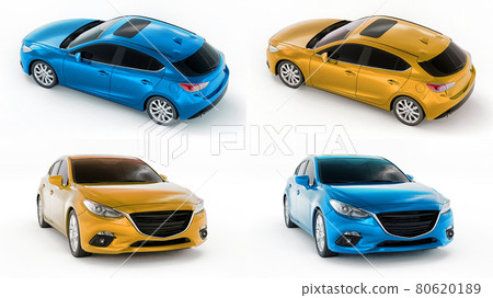 3d illustration. City car for your creative design. 3D rendering. 3d illustration. City car for your creative design. 3D rendering. 80620189
