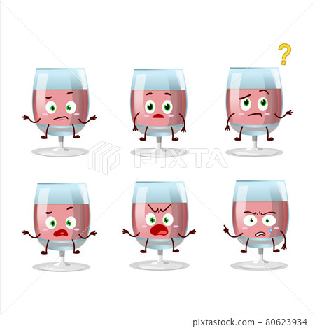Cartoon character of rose wine with what expression Cartoon character of rose wine with what expression 80623934