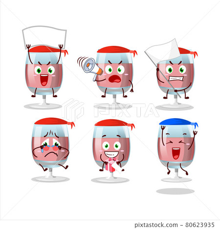 Mascot design style of rose wine character as an attractive supporter Mascot design style of rose wine character as an attractive supporter 80623935