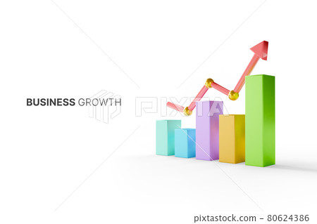 Growthing graph bar with rising arrow 80624386
