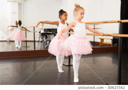 Portrait of two little ballerinas 80625562