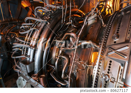 Gas turbine engine, located with internal structural elements, hoses, cylinders and housings Gas turbine engine, located with internal structural elements, hoses, cylinders and housings 80627117