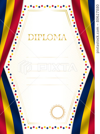 Vertical  frame and border with Chad flag 80627880