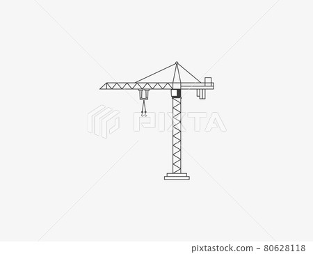 Cargo crane, tower crane icon. Vector illustration. Cargo crane, tower crane icon. Vector illustration. 80628118