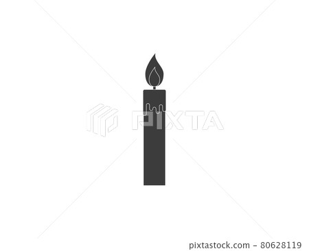 Candle, decoration, fire icon. Vector illustration. flat design. 80628119