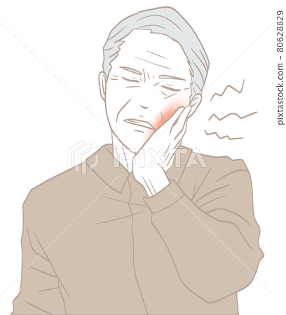 有蛀牙的老人（柔和的顏色） 80628829