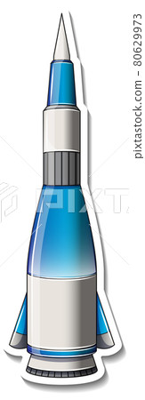 A sticker template with Rocket Ship Cartoon isolated A sticker template with Rocket Ship Cartoon isolated 80629973