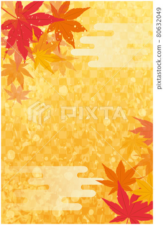 Autumn autumn leaves Japanese style background 80632049