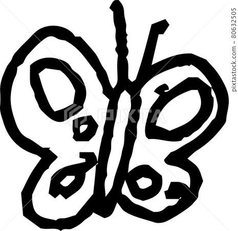 孩子畫的可愛蝴蝶塗鴉 80632505