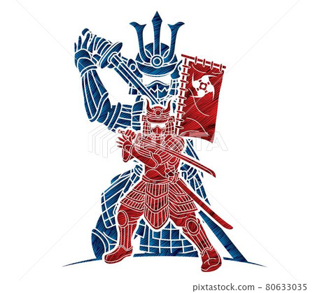 Samurai Warrior with Weapon Ronin Action Ready to Fight Cartoon Graphic Vector Samurai Warrior with Weapon Ronin Action Ready to Fight Cartoon Graphic Vector 80633035