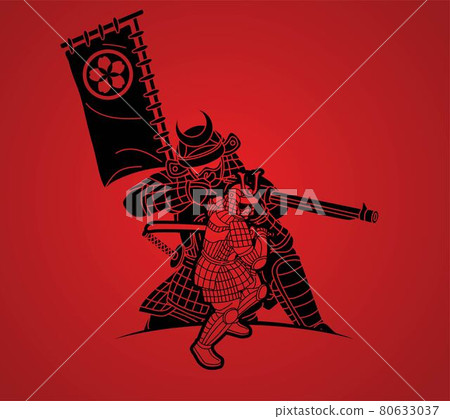 Samurai Warrior with Weapon Ronin Action Ready to Fight Cartoon Graphic Vector Samurai Warrior with Weapon Ronin Action Ready to Fight Cartoon Graphic Vector 80633037
