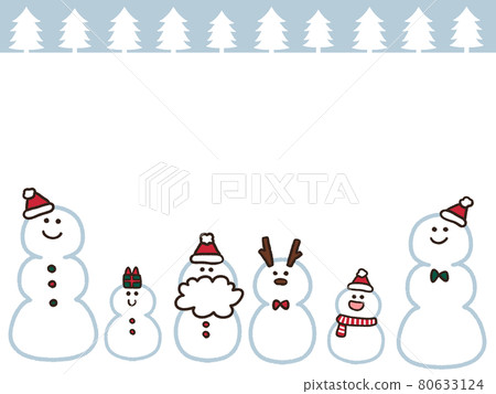 聖誕雪人框架背景 80633124