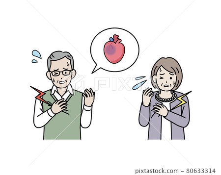 Elderly, elderly men and women, myocardial infarction, aortic aneurysm, breast cancer, illustration material 80633314