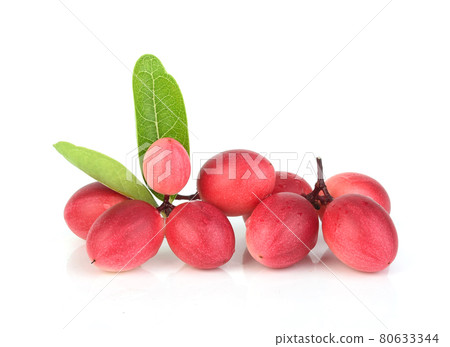 Carissa carandas,mango yawn lemon boo isolated on white background Carissa carandas,mango yawn lemon boo isolated on white background 80633344