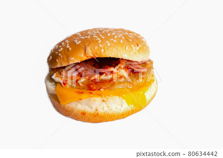 Russia, Burger, Hamburger, Cut Out, White Background Russia, Burger, Hamburger, Cut Out, White Background 80634442