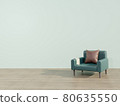 leather sofa in the room. 3D rendering 80635550