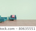 leather sofa in the room. 3D rendering 80635551