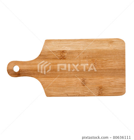 Isolated wooden cutting board on white background 80636111