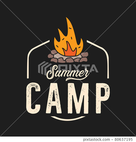 Vector logo of campfire with orange flame 80637195