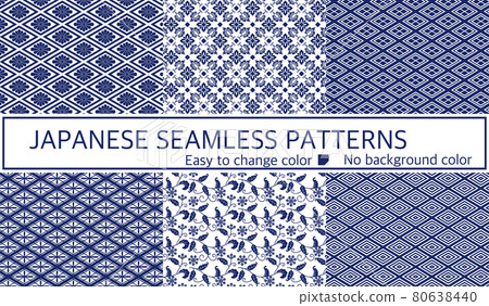 Japanese pattern seamless pattern set Japanese pattern seamless pattern set 80638440