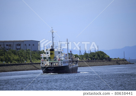 Tanker departing from Miike Port, Omuta City, Tanker departing from Miike Port, Omuta City, 80638441