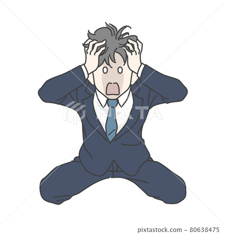 [背景] 一個被絕望淹沒的男人的形象插圖 80638475