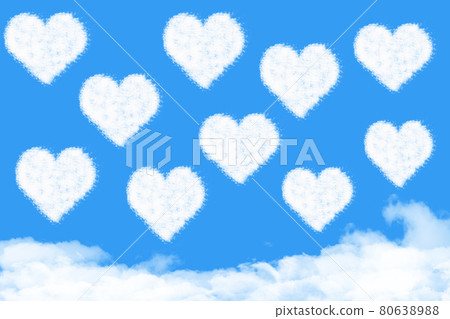 hearts shape clouds , love concept on blue sky-插圖素材 [80638988] - PIXTA圖庫