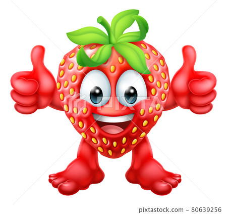 Strawberry Cartoon Emoticon Emoji Mascot Icon Strawberry Cartoon Emoticon Emoji Mascot Icon 80639256