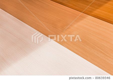 Wooden background, color chipboard samples, texture of pressed wood in diagonal lines, building materials Wooden background, color chipboard samples, texture of pressed wood in diagonal lines, building materials 80639346