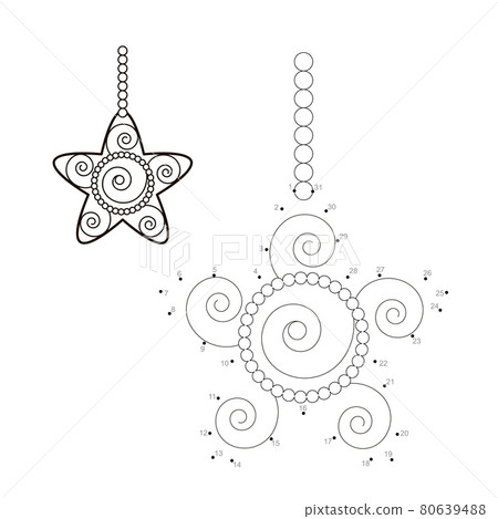 Dot to dot Christmas puzzle for children. Connect dots game. Christmas star 80639488