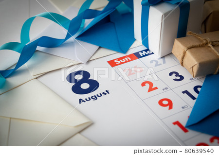 August calendar and presents Gifts Gifts Birthday Anniversary August calendar and presents Gifts Gifts Birthday Anniversary 80639540