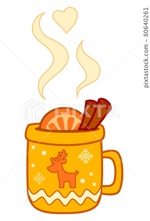 Christmas cartoons clip art. Cup clipart vector illustration 80640261