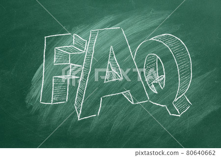 Frequently Asked Questions. Hand drawn text FAQ on blackboard Frequently Asked Questions. Hand drawn text FAQ on blackboard 80640662
