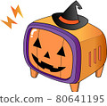 TV-shaped Halloween pumpkin ghost 80641195