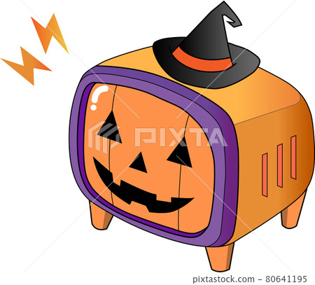 TV-shaped Halloween pumpkin ghost TV-shaped Halloween pumpkin ghost 80641195