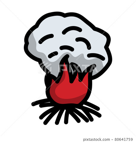 Sesonal Grass Burning Icon Sesonal Grass Burning Icon 80641759
