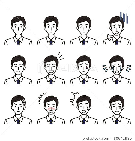 Various facial expressions of elite men 80641980