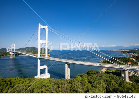 《愛媛縣》從絲山展望台來島海峽大橋遠眺 80642148