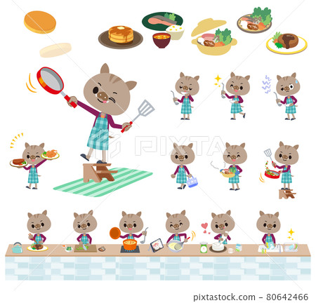 Boar boy set on cooking Boar boy set on cooking 80642466