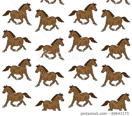 Vector seamless pattern of colored pony horse Vector seamless pattern of colored pony horse 80643173