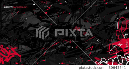 Dark Black Abstract Flat Urban Street Art Graffiti Style Vector Illustration Art Template Background Dark Black Abstract Flat Urban Street Art Graffiti Style Vector Illustration Art Template Background 80643541