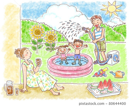 夏季手繪風格插畫 夏季手繪風格插畫 80644400