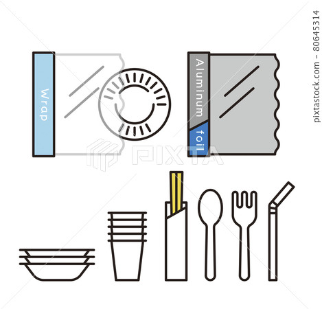 防災物品的簡單圖解矢量圖 80645314